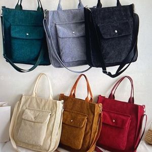 Corduroy Crossbody Bag New Brown, Emerald, Black, White